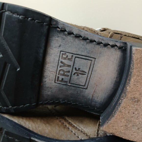 Frye Veronica Slouch Tumbled Leather Buckle Boots - Picture 9 of 10